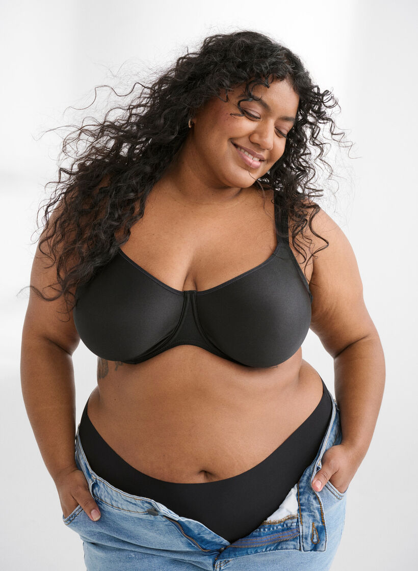 Formpressad bh med full t&auml;ckning och h&ouml;gt st&ouml;d, Svart, Image image number 0
