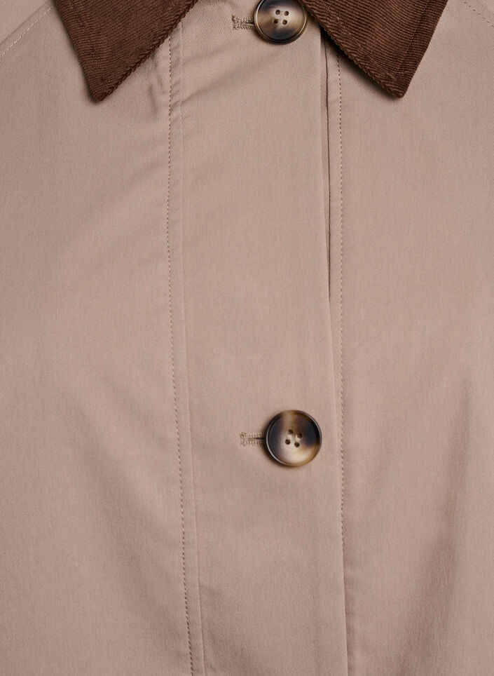 Vårjacka med kontrasterande detaljer i manchester, Desert Taupe, Packshot image number 2