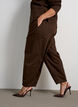 Barrel-jeans med h&ouml;g midja och res&aring;r i midjan, Brun, Model image number 2