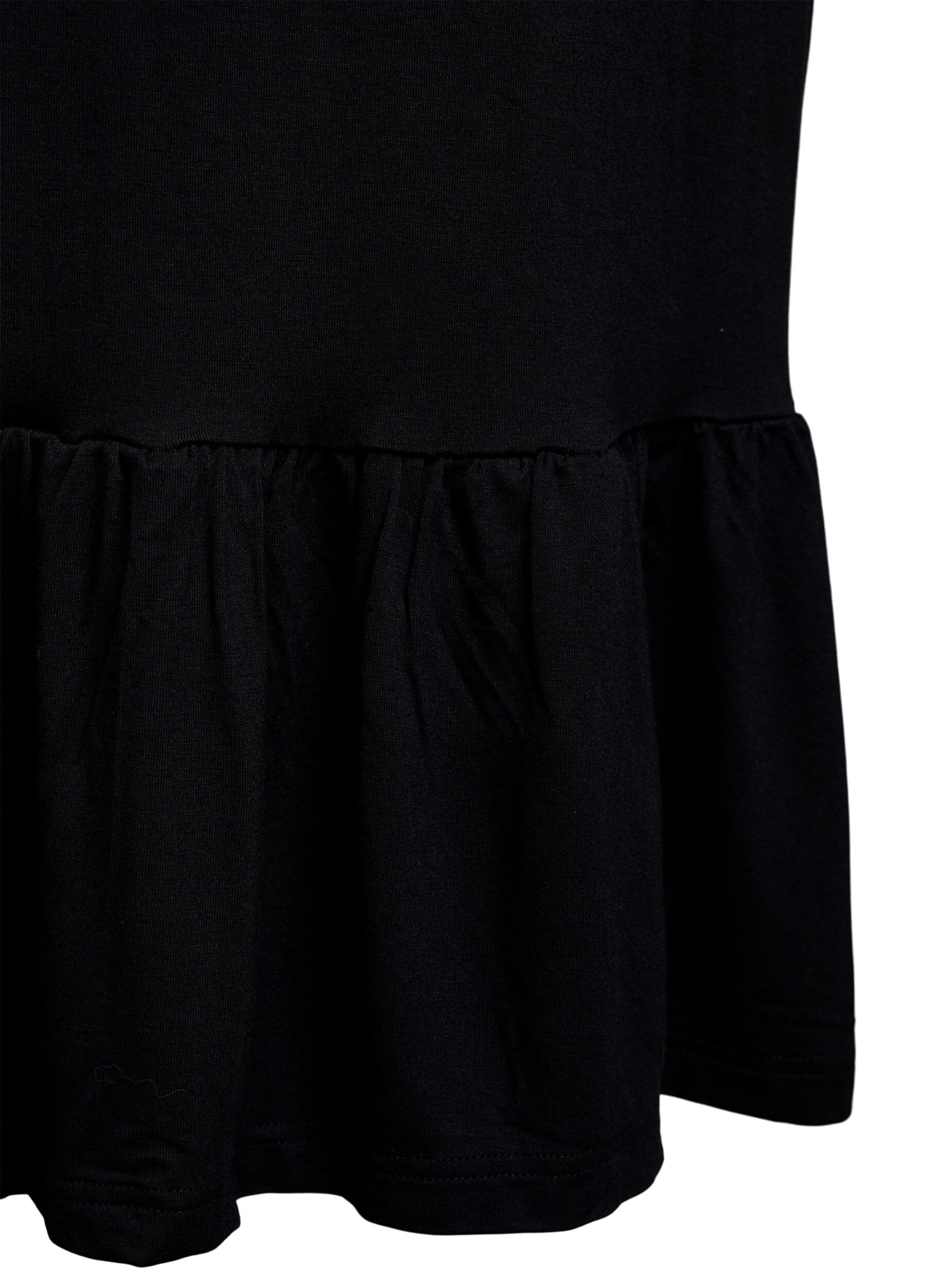 Zizzi Strandkl&auml;nning i viskos med fl&auml;tade axelband, Svart, Packshot image number 3