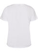T-shirt i bomull med tryck framtill, Vit, Packshot image number 1