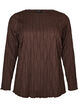 Blus i jersey med v&aring;gig struktur, Brun, Packshot image number 0
