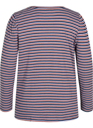 Randig tröja med långa ärmar, Mahogany/Navy Stripe, Packshot image number 1