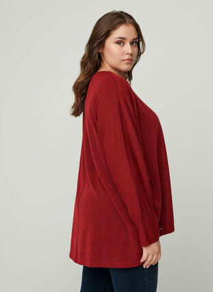 Enfärgad tröja med långa ärmar, Red, Model image number 1