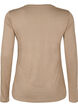 L&aring;ng&auml;rmad blus i ull och viskos, Brun, Packshot image number 1
