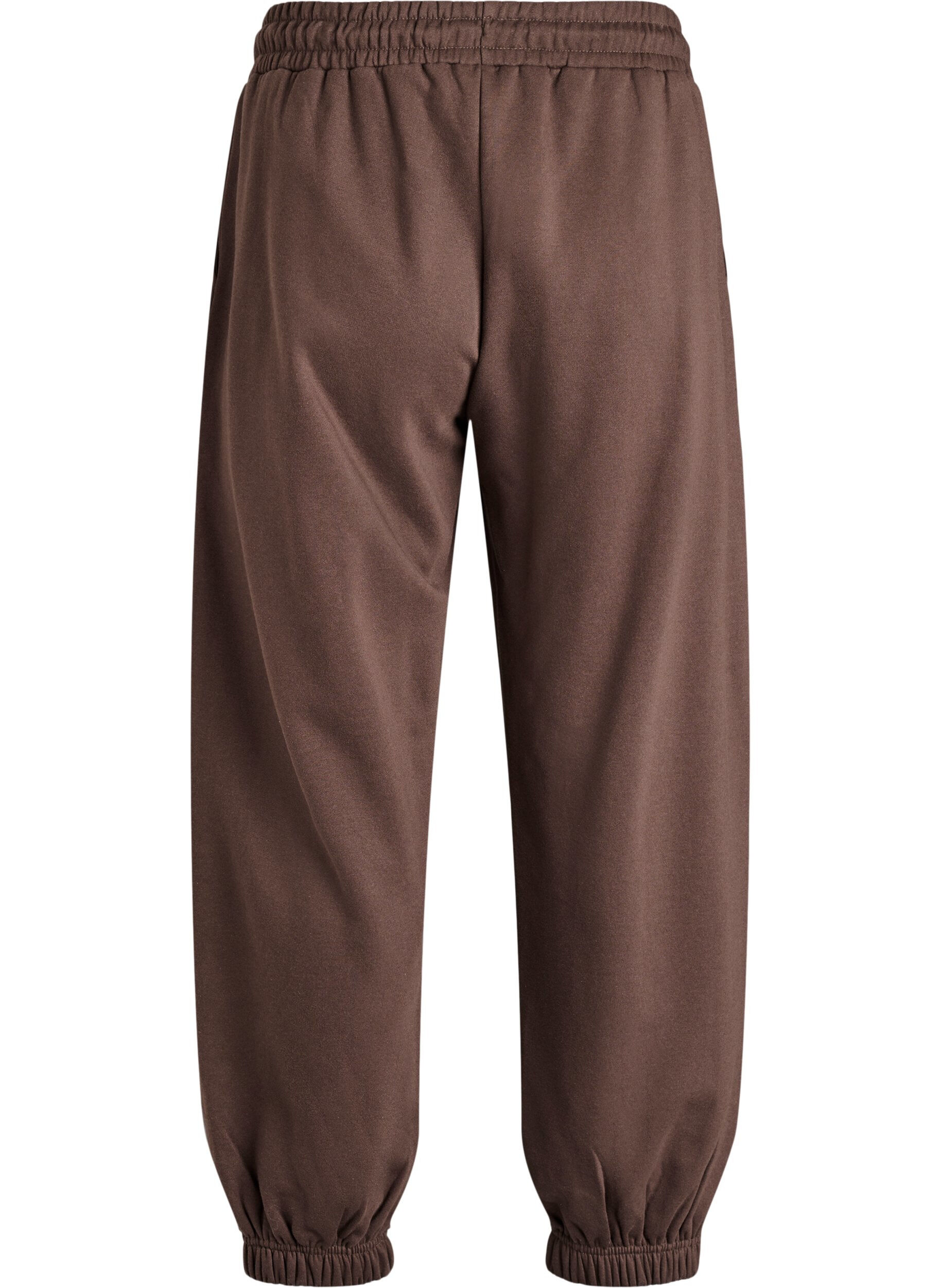 ZizziSweatpants med h&ouml;g midja och fickor, Brun, Packshot image number 1