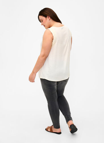 Viona jeans med normal midja, Dark Grey Denim, Model image number 1