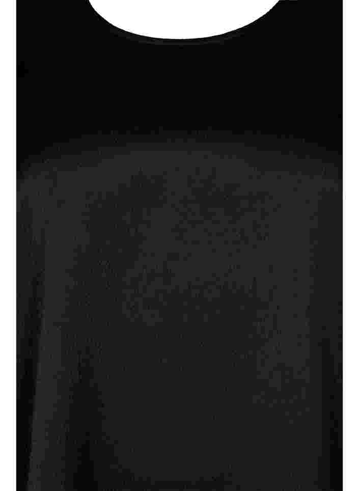 Långärmad blus med rund halsringning, Black, Packshot image number 2