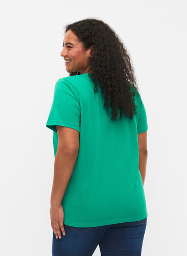 Kortärmad t-shirt med v-hals, Simply Green, Model image number 1