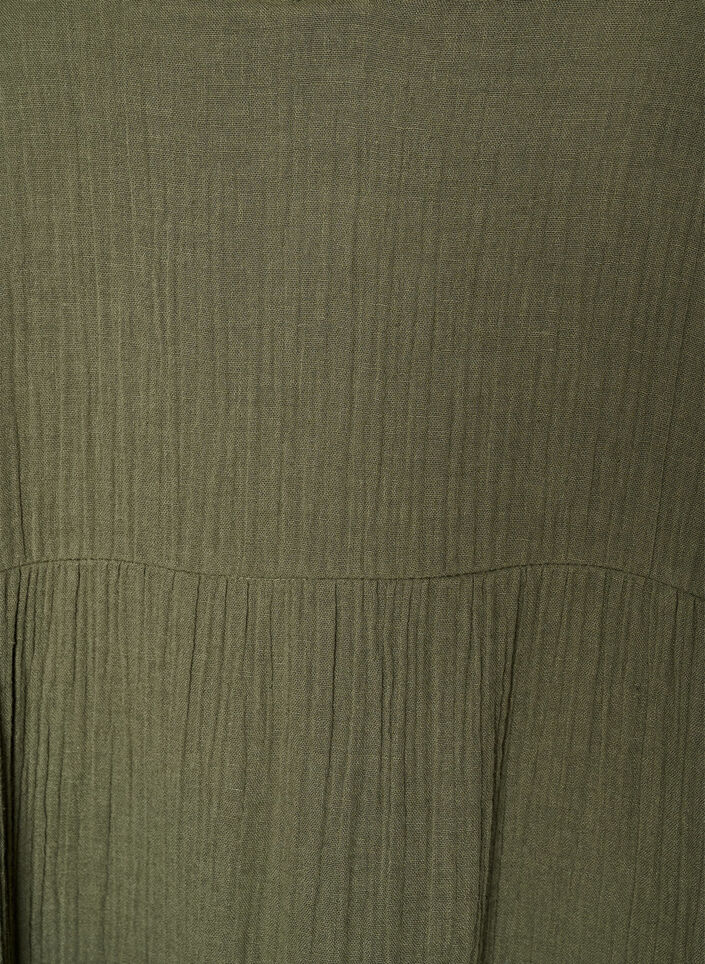 A-linjeformad midikl&auml;nning i bomullsmuslin, Gr&ouml;n, Packshot image number 2