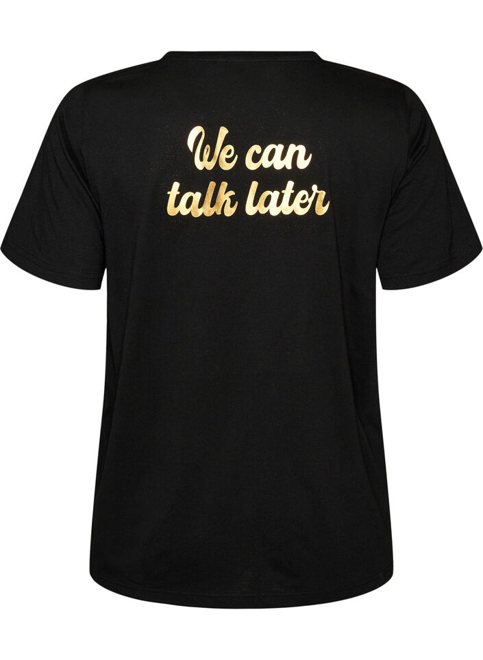 T-shirt med tryck, Svart, Packshot image number 1