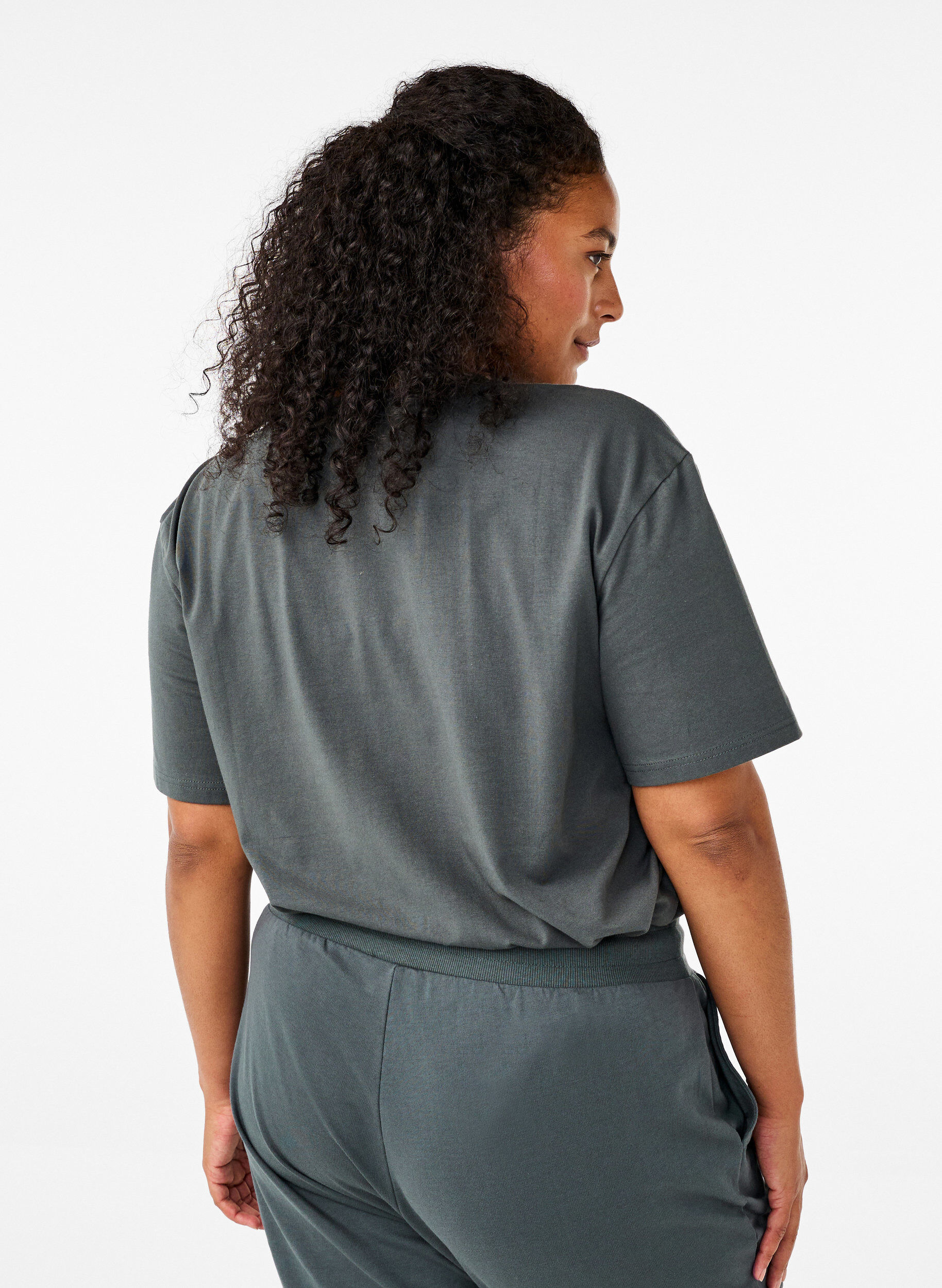 Zizzi Sportig t-shirt i ekologisk bomull, , Model image number 2