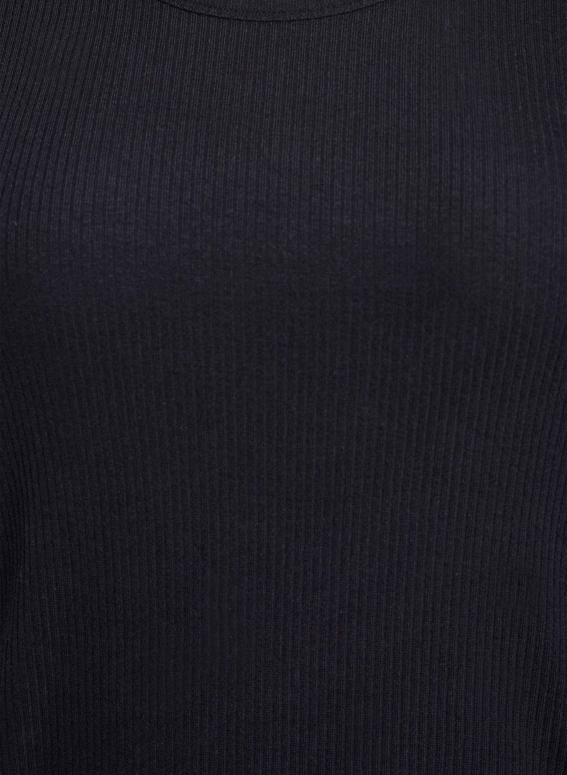 Zizzi Kn&auml;l&aring;ng t-shirtkl&auml;nning i ribbad jersey, Svart, Packshot image number 2