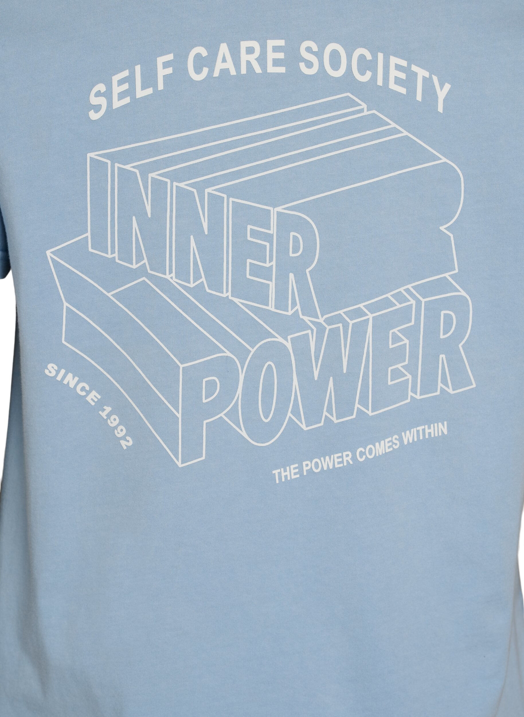 ZizziT-shirt i ekologisk bomull med grafiskt tryck, Bl&aring;, Packshot image number 3