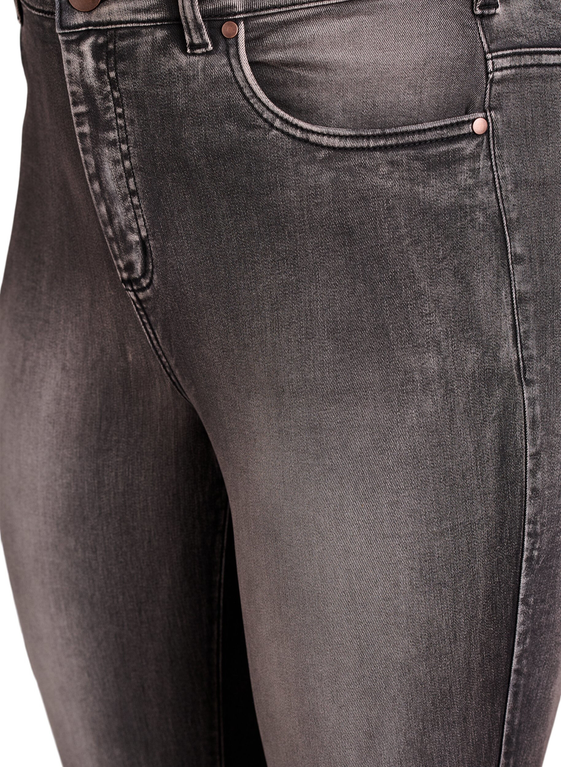 ZizziSupersmala Amy-jeans med h&ouml;g midja, Gr&aring;, Packshot image number 2