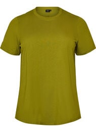 Enkel t-shirt i bomull med rund halsringning, Gr&ouml;n