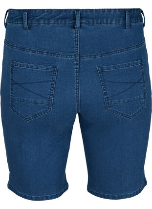 Figurnära jeansshorts, Medium Blue Denim, Packshot image number 1