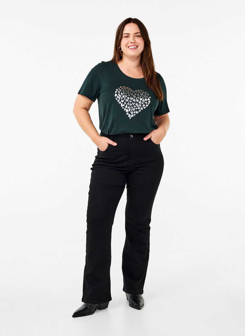 FLASH - T-shirt med tryck, Grön, Model image number 1