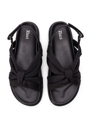 Sandal med bred passform och knutdetalj, Black, Packshot image number 2