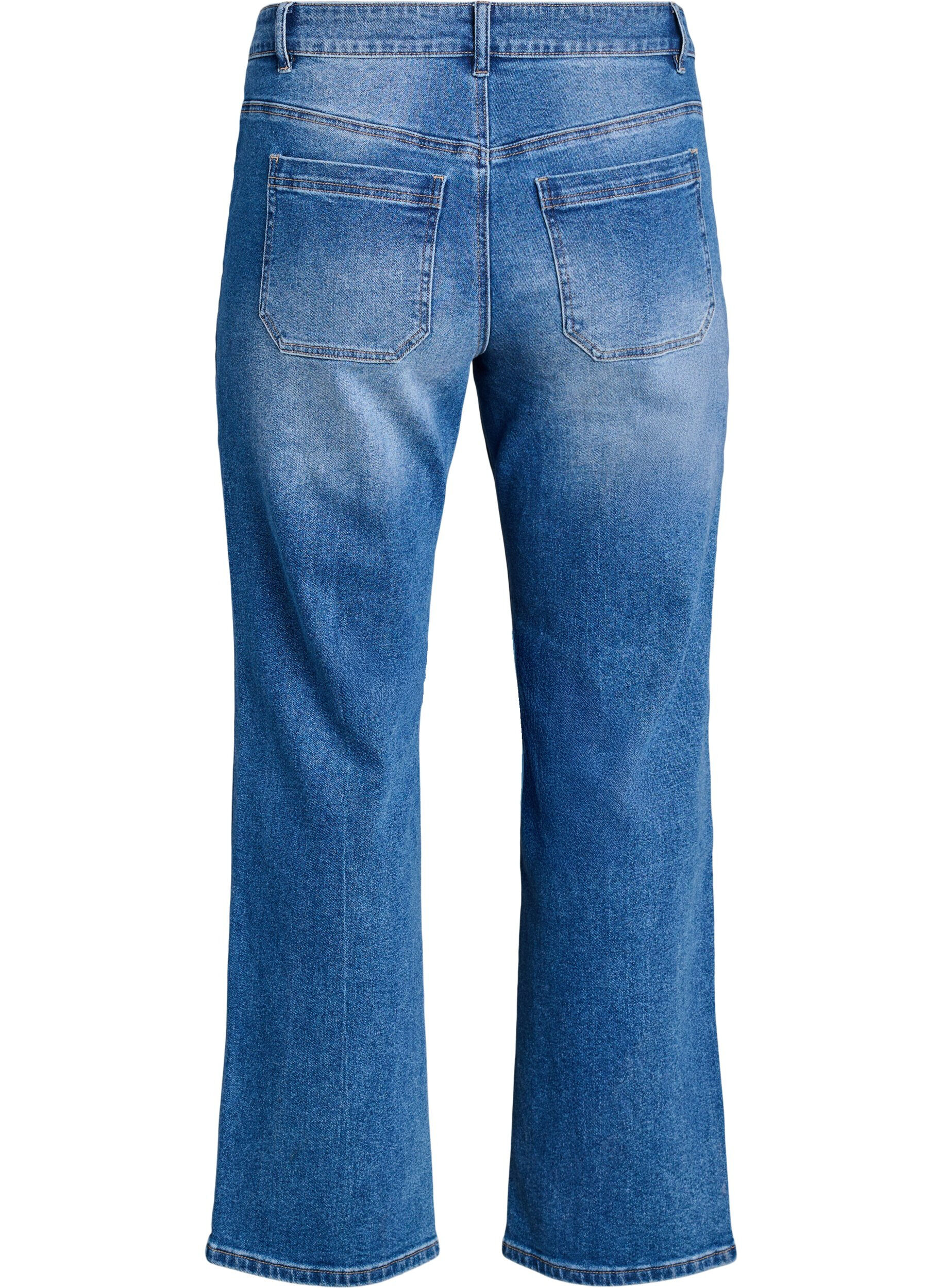 ZizziJeans med framfickor och raka ben, Bl&aring;, Packshot image number 1