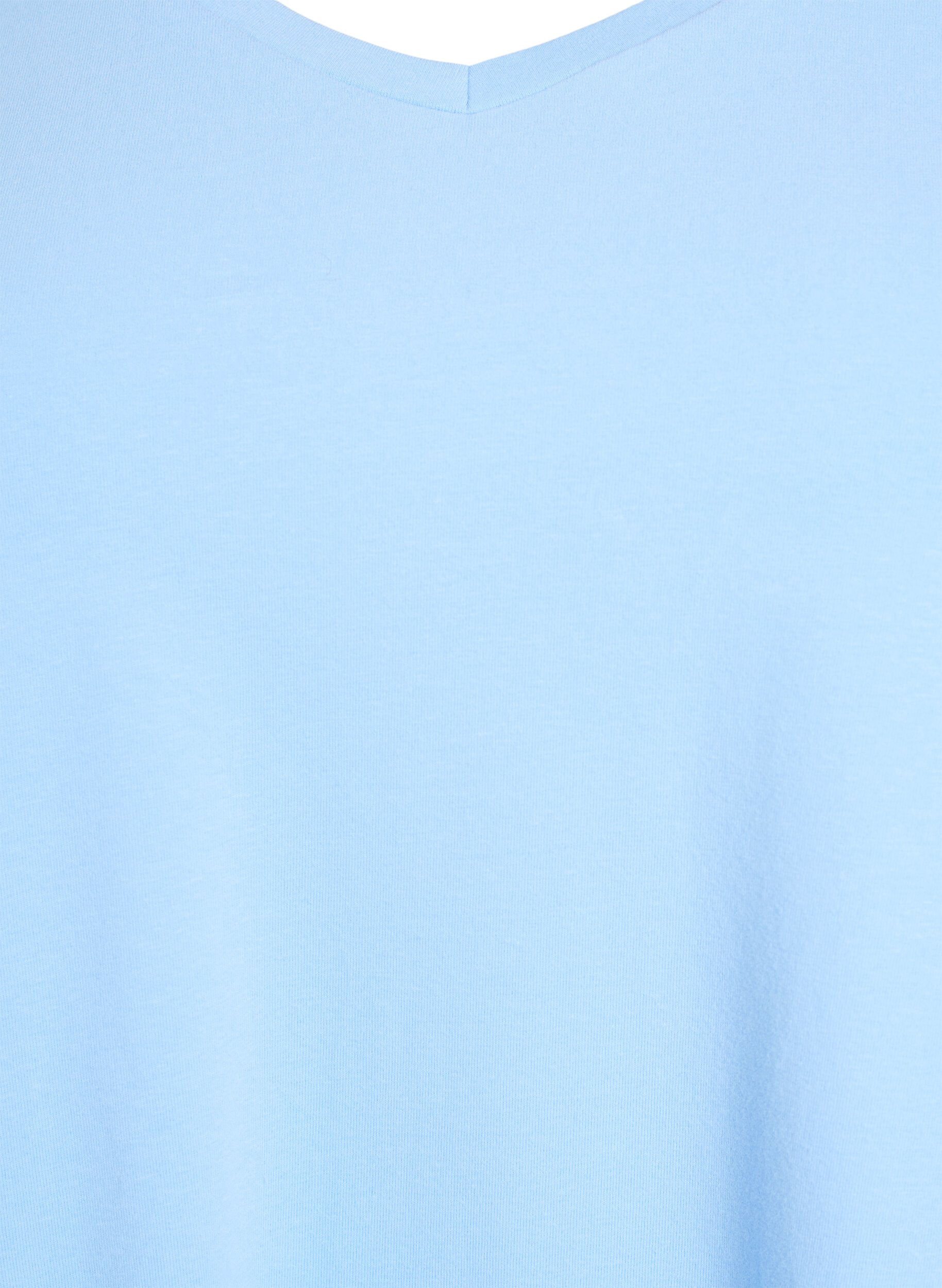 Zizzi Enf&auml;rgad t-shirt i bomull, Bl&aring;, Packshot image number 2