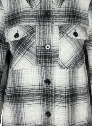 Rutigt skjortjacka med fickor, Black check, Packshot image number 2