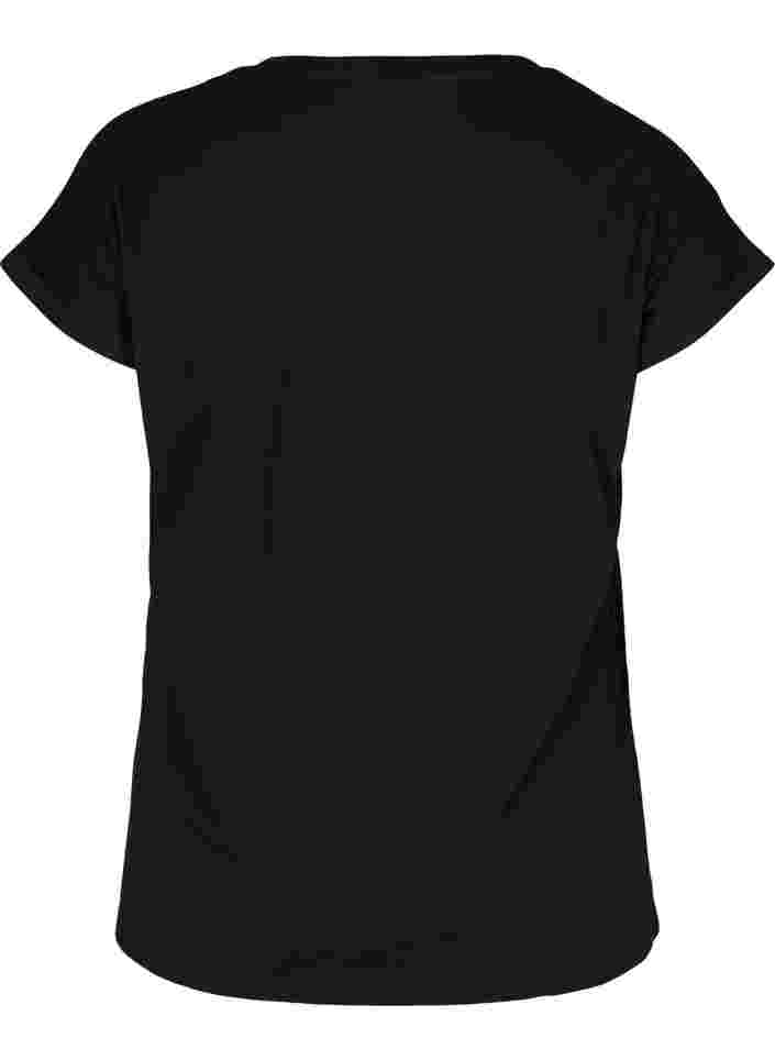 T-shirt i bomullsmix, Black, Packshot image number 1