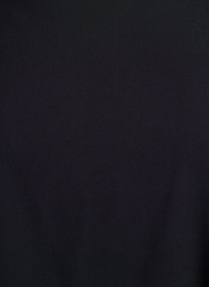 FLASH - Kortärmad vävd blus med rund hals, Svart, Packshot image number 2