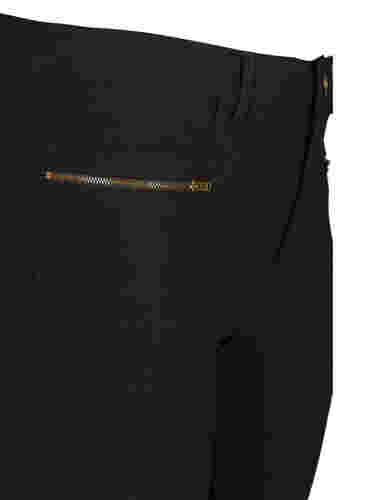 Tighta byxor med blixtlåsdetaljer, Black, Packshot image number 2