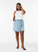 Denimskorts med omlotteffekt och h&ouml;g midja, Bl&aring;, Model image number 1