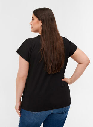 T-shirt i bomull med färgglatt tryck, Black W, Model image number 1