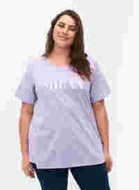 T-shirt från FLASH med tryck, Lavender, Model