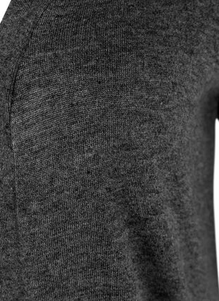 Lång stickad cardigan i viskosmix, Dark Grey Melange, Packshot image number 2