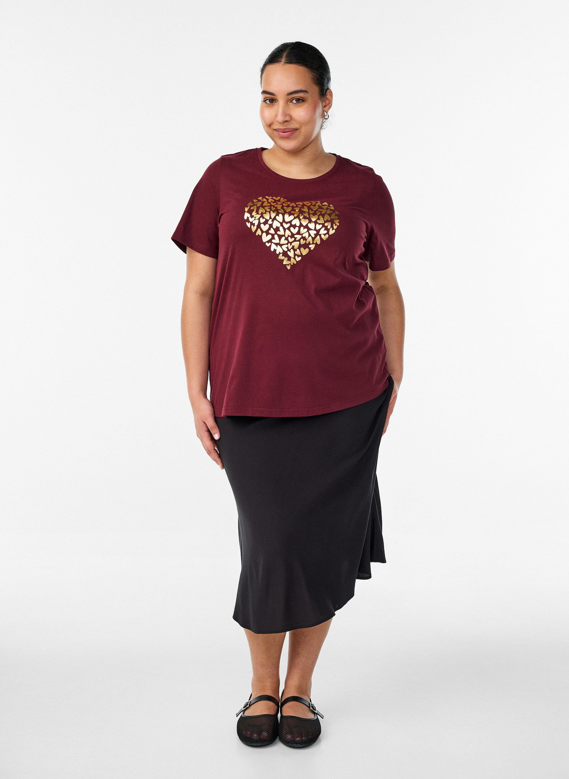 ZizziT-shirt med tryck, R&ouml;d, Model image number 1