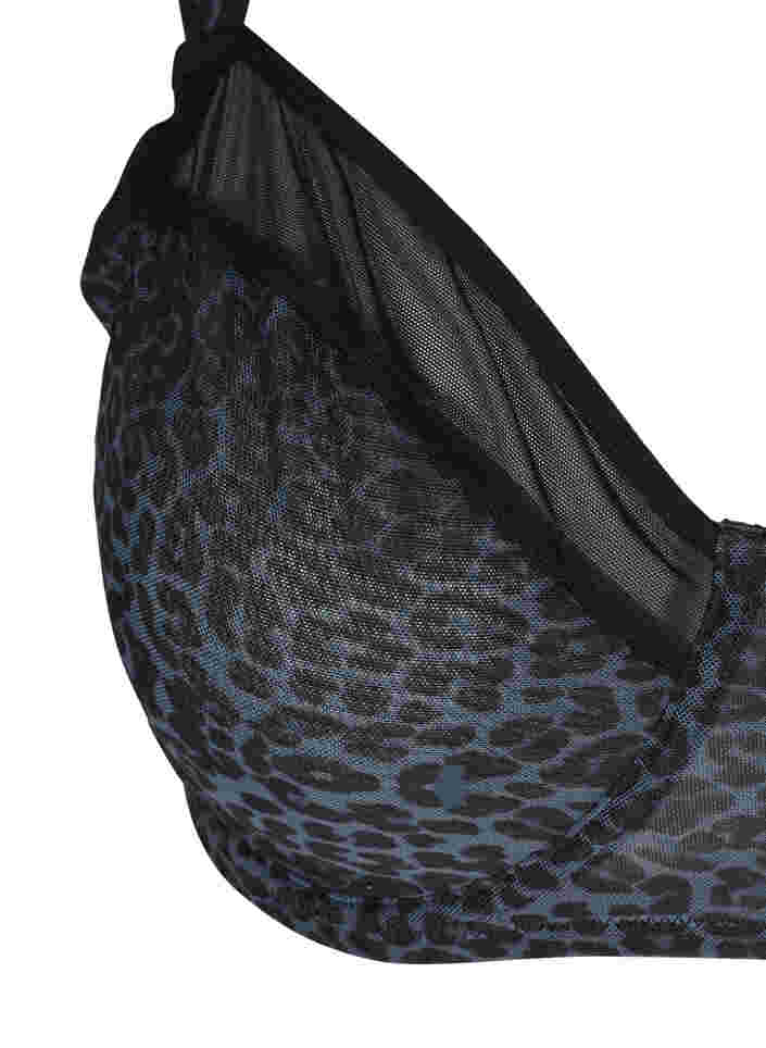 Figa bh med blommigt mönster och mesh, Grey Leopard, Packshot image number 2