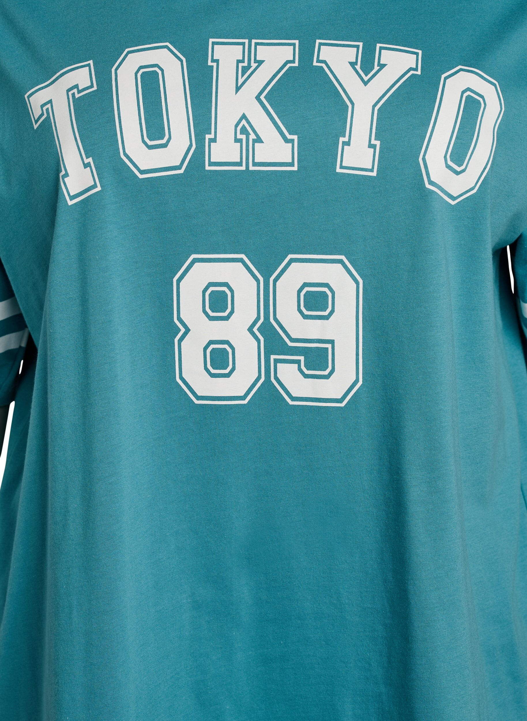 Zizzi Sportig oversized college-t-shirt, Bl&aring;, Packshot image number 2