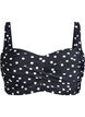 Vadderad bikinitopp med tryck, Svart, Packshot image number 0