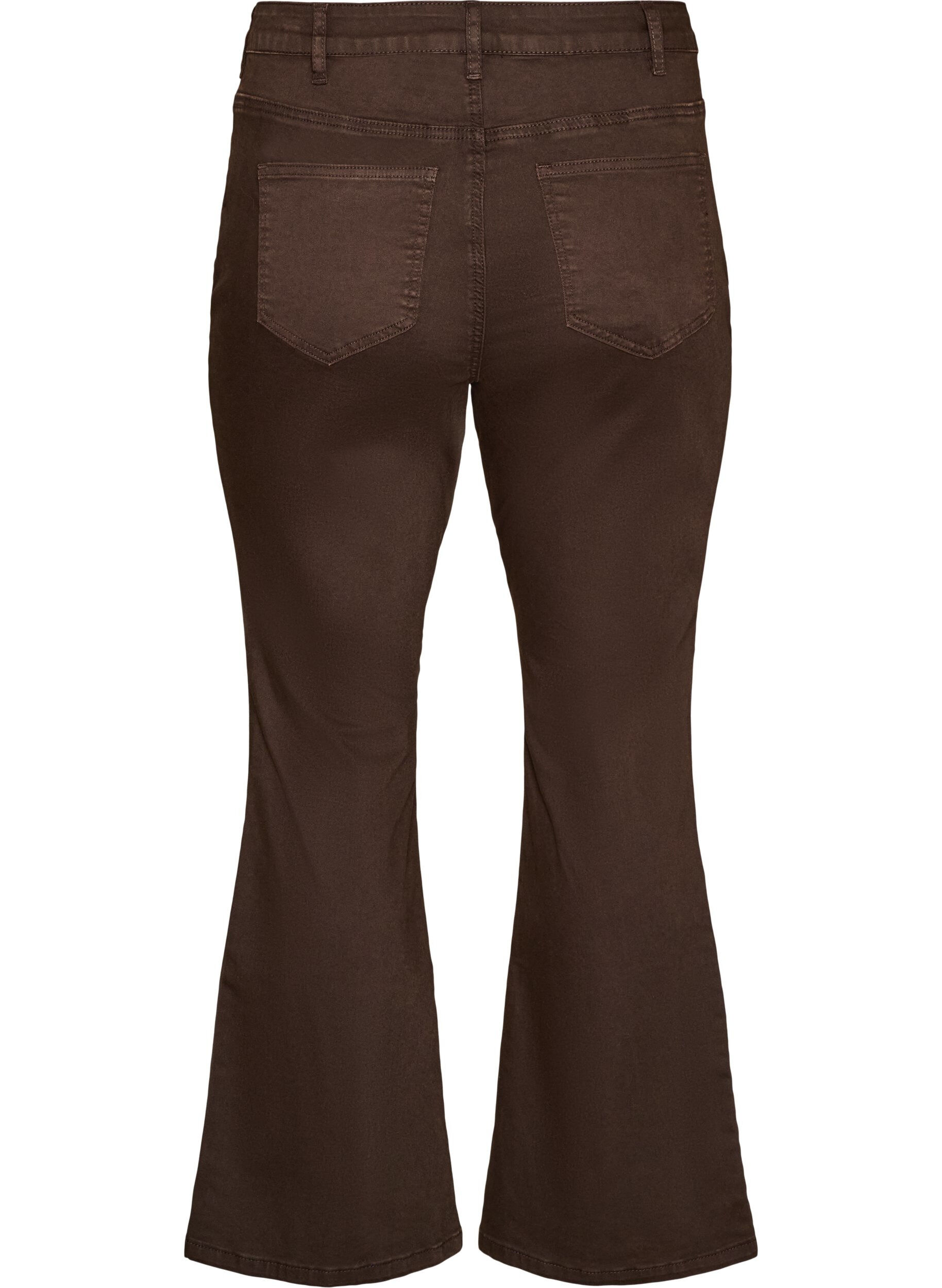 ZizziEllen bootcut-jeans i f&auml;rgad denim, Brun, Packshot image number 1