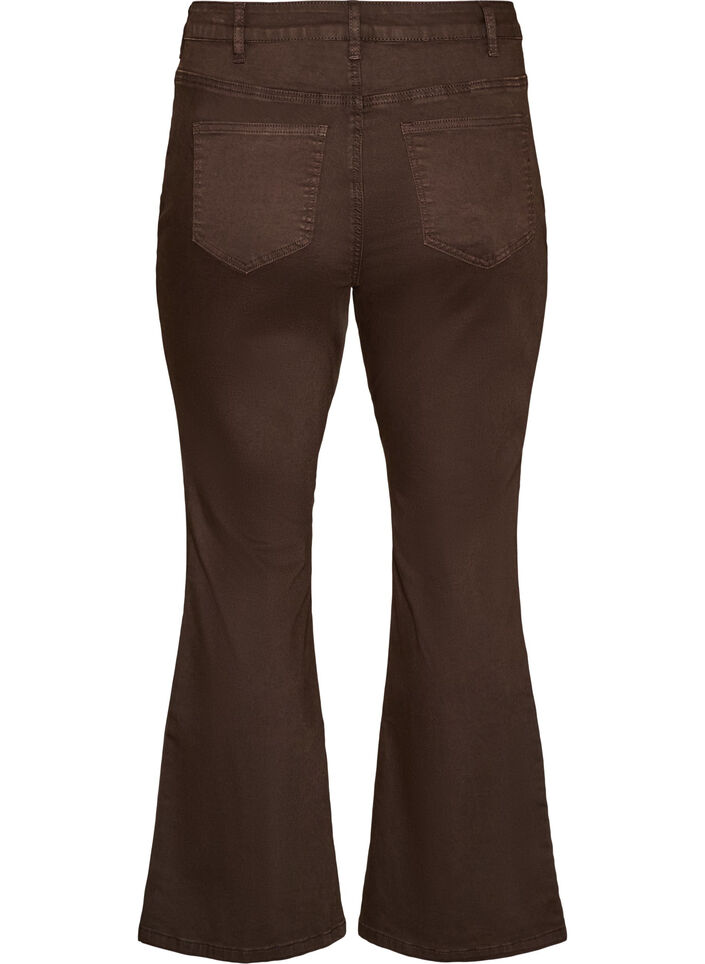 Ellen bootcut-jeans i f&auml;rgad denim, Brun, Packshot image number 1