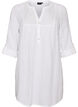 Tunika i bomullsmuslin med broderie anglaise, Vit, Packshot image number 0