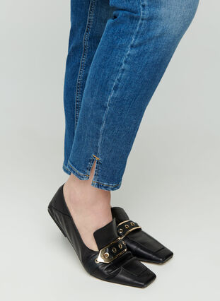 Sanna jeans med slits vid foten, Dark blue denim, Model image number 1