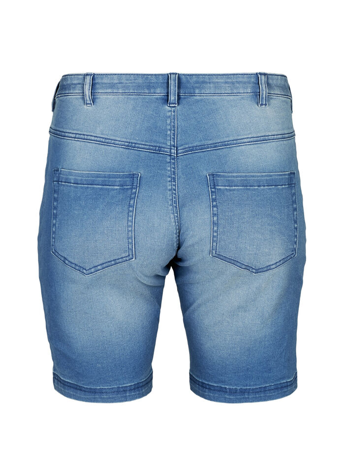 Slim fit Emily shorts med normalhög midja, Blå, Packshot image number 1
