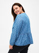 Peplum denimblus med knytband, Light Blue w.Flowers, Model image number 1