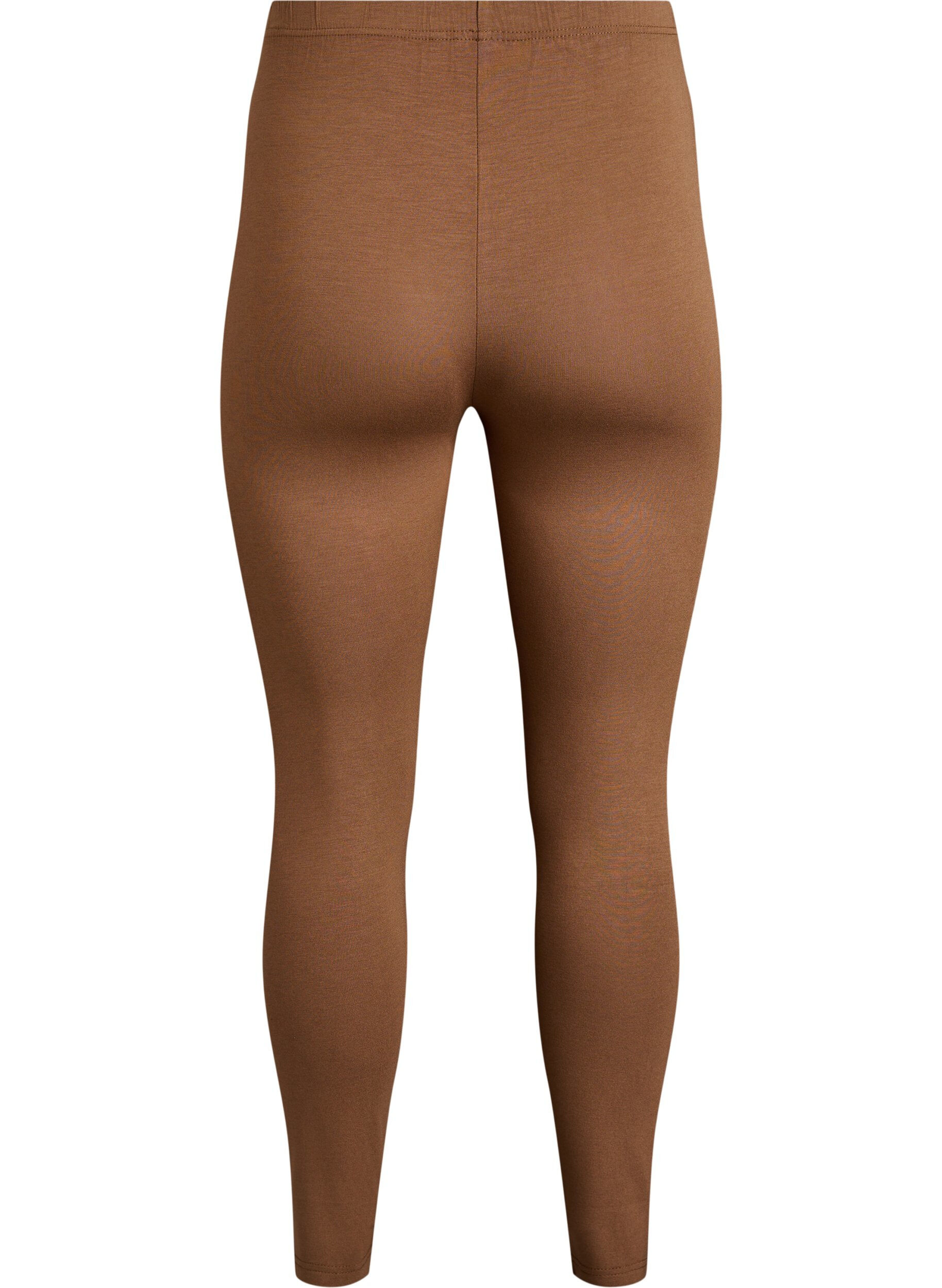ZizziBasic leggings i viskos, Brun, Packshot image number 1