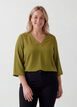 Blus med 3/4-&auml;rm, Gr&ouml;n, Model image number 0