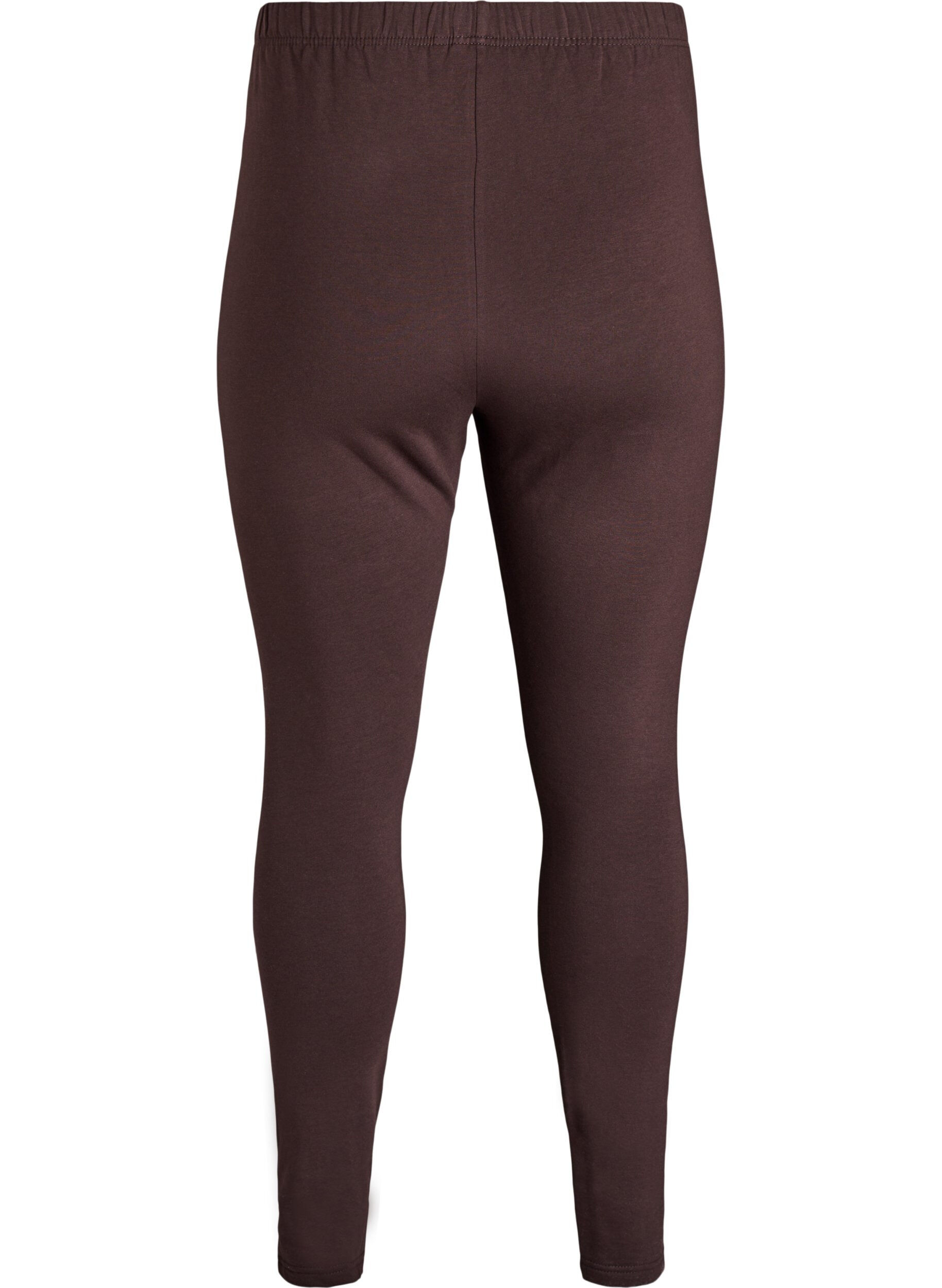 Zizzi Leggings i bomull med foder, Brun, Packshot image number 1
