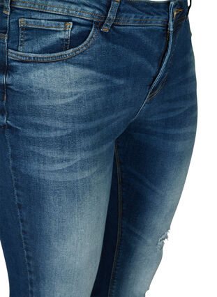 Extra slim Sanna jeans med normal midja, Dark blue denim, Packshot image number 2