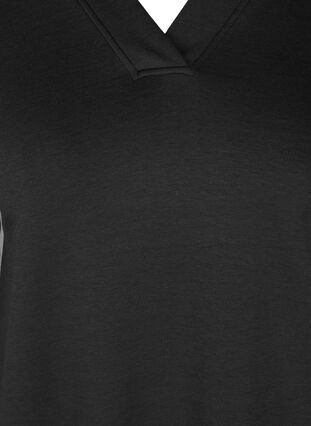 Enfärgad klänning i sweatshirtmaterial, Black, Packshot image number 2