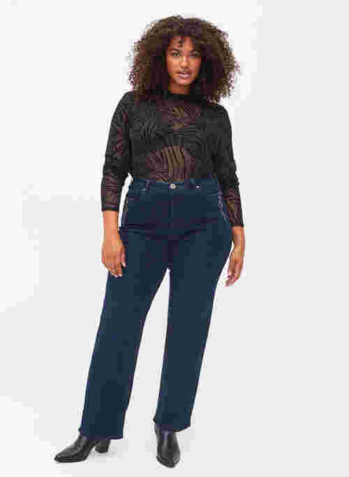 Gemma jeans med regular fit och hög midja