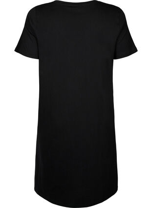Organisk bomull nattklänning med V-hals , Black Offline, Packshot image number 1